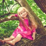 A girl in a tree
