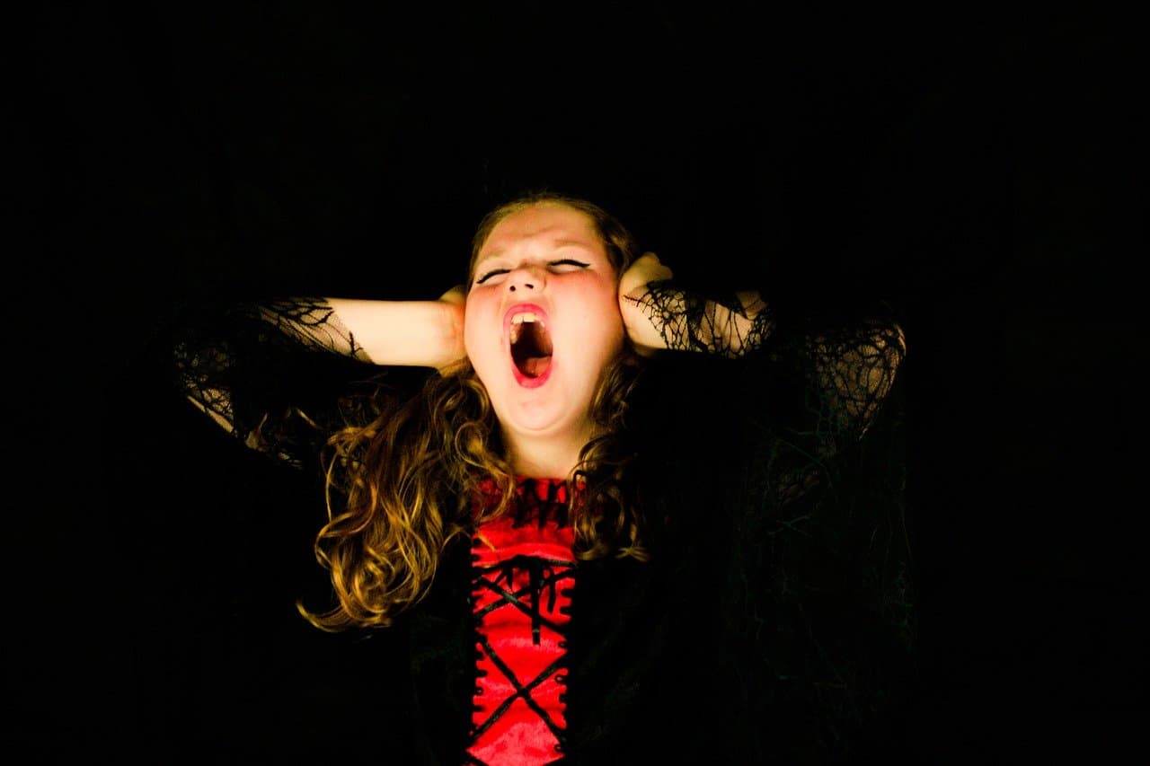 A girl having a temper tantrum