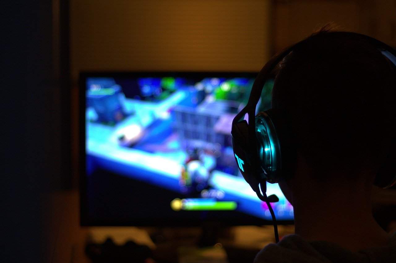 A kid playing a video game